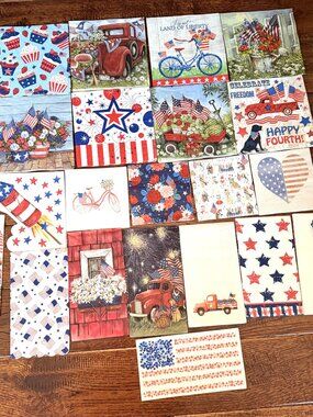 42 Napkins for Crafts/Decoupage - Americana Theme - 21 Napkins (x2)
